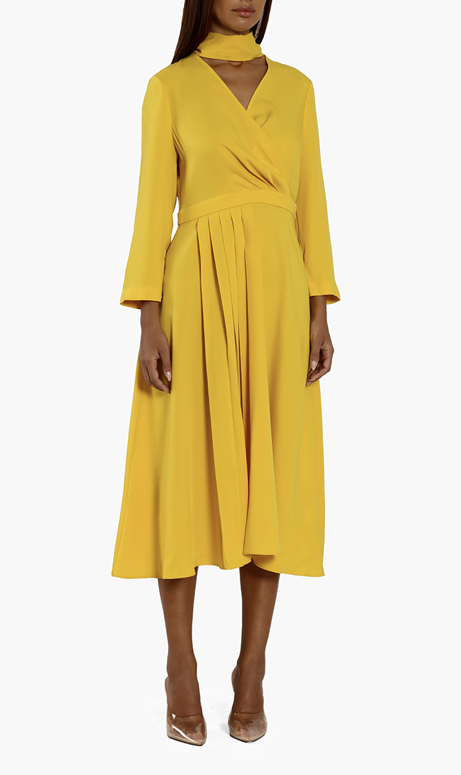 

Jilliie Tie-neck Drapey Midi Dress