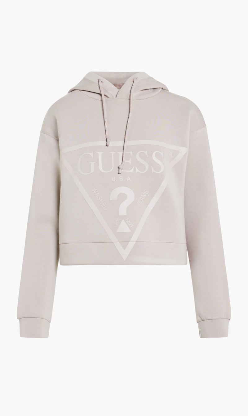 

Guess Brown Alisa Hooded Eco Soft Tech Scuba Sweater for Women | The Deal Outlet