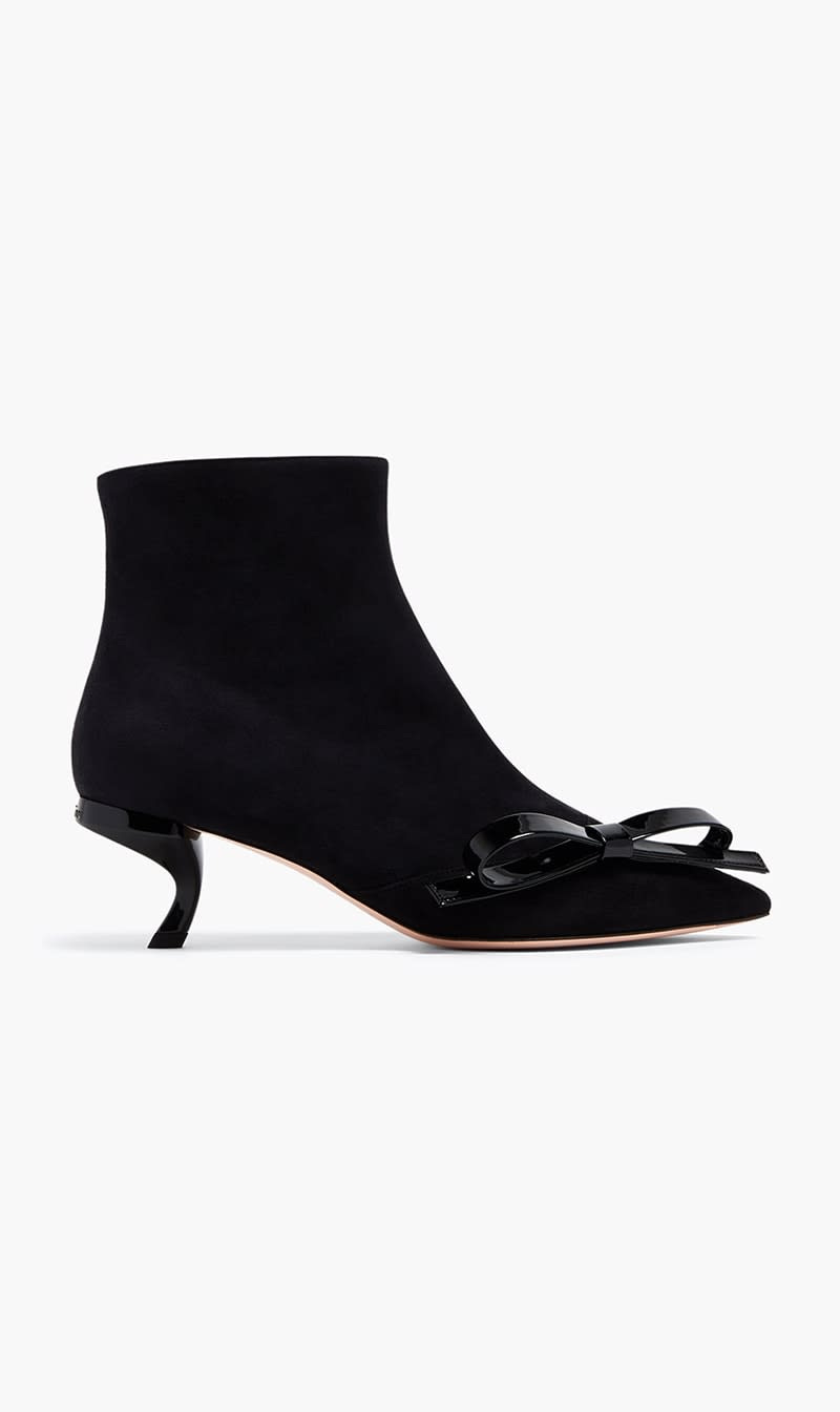 

Roger Vivier Black Virgule Bow Booties for Women | The Deal Outlet