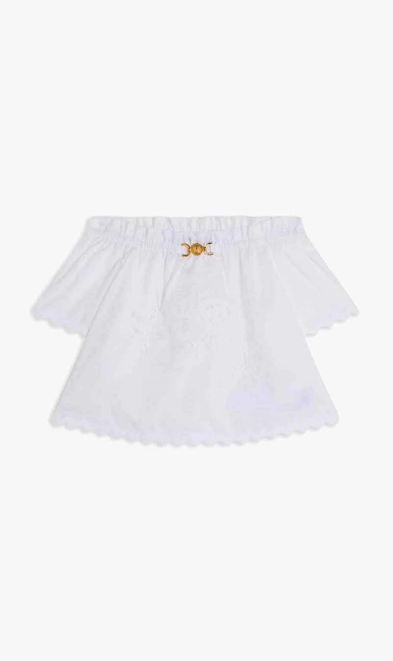 

Versace White Blouse Popeline + Starfish Embroidery for Girls | The Deal Outlet
