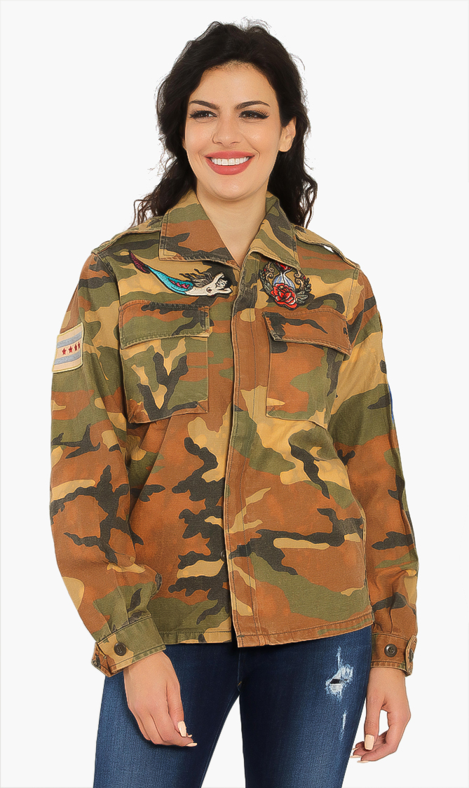 

Replay Ovesized Camouflage Patch Jacket