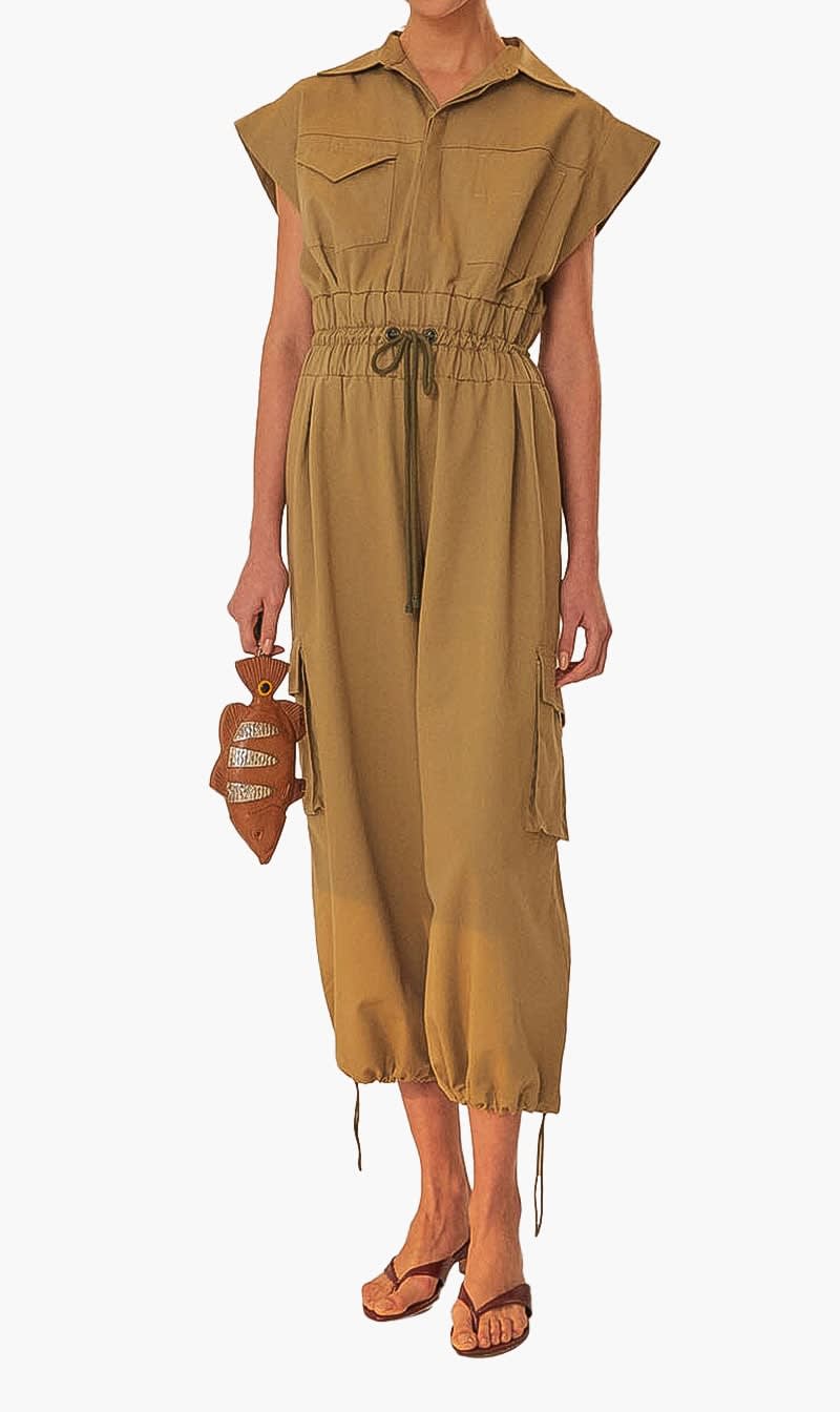 

Farm Rio Green Dark Green Utility Jumpsuit for Women | The Deal Outlet