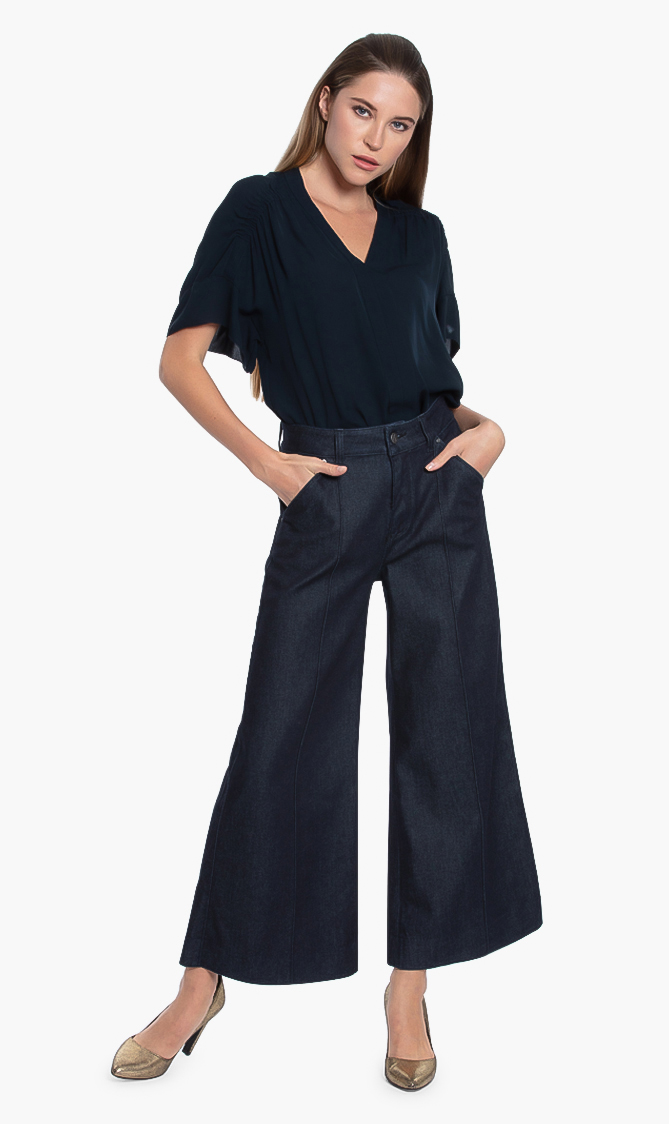 

Karl Lagerfeld Tailored Denim Culottes