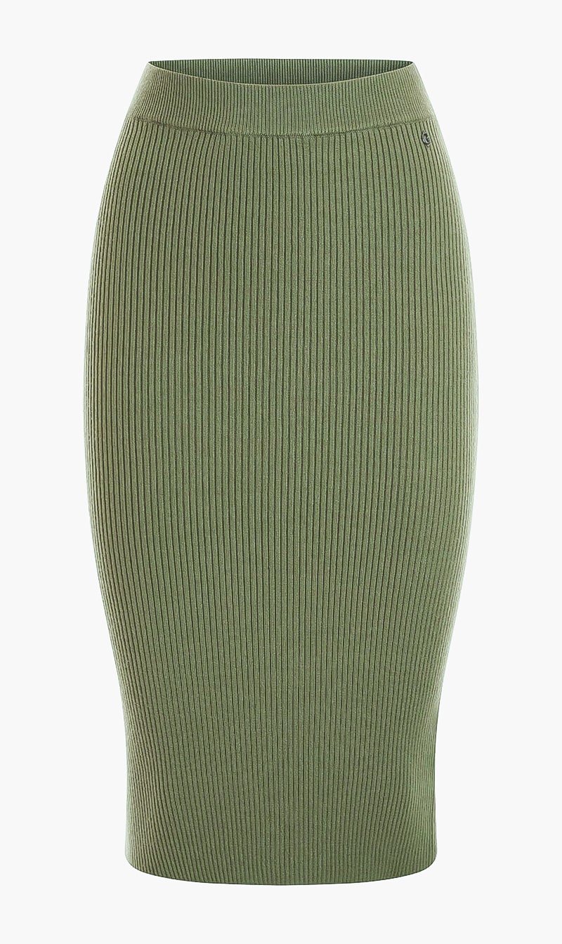 

Guess Green Claire Knit Midi Skirt for Women | The Deal Outlet