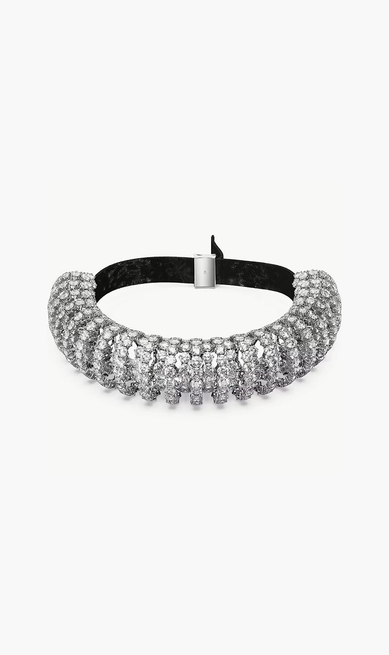 

Swarovski Silver Studded Choker for Women | The Deal Outlet