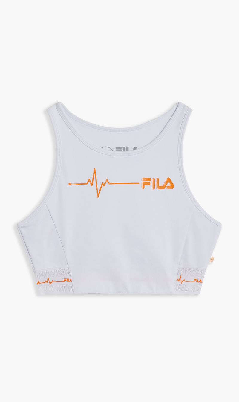 

Heartbeat Graphic Sports Bra, White