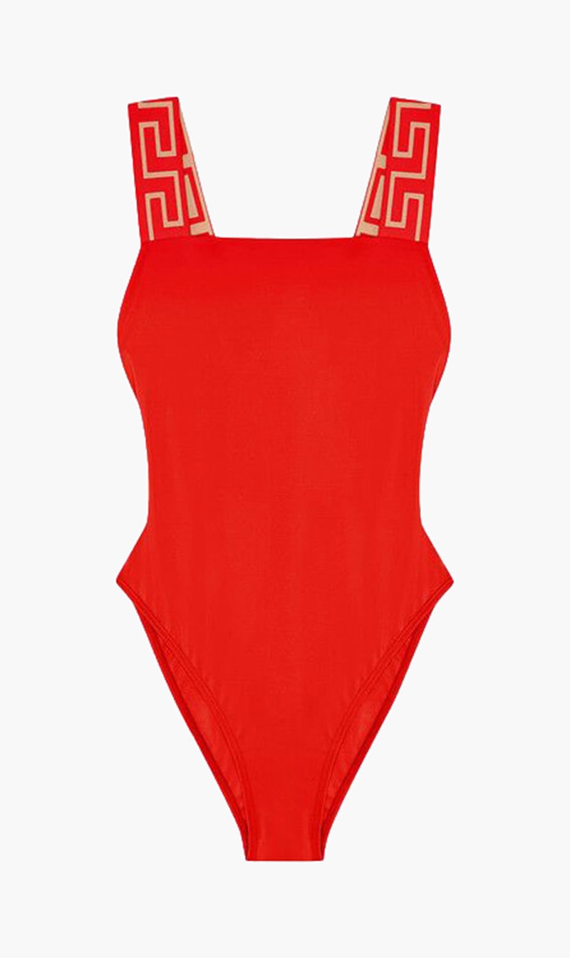 

Versace Red Greca Border Swimsuit for Women | The Deal Outlet