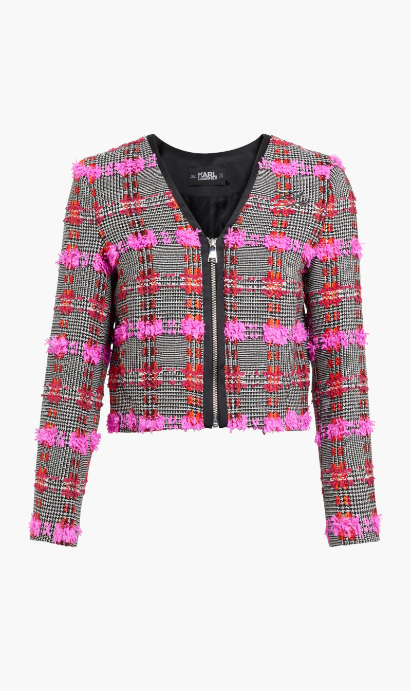 

Karl Lagerfeld Pink Boucle Jacket for Women | The Deal Outlet