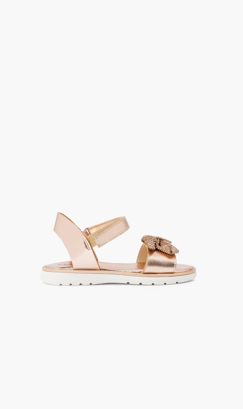 

Sandal With Restraint Bow, Gold