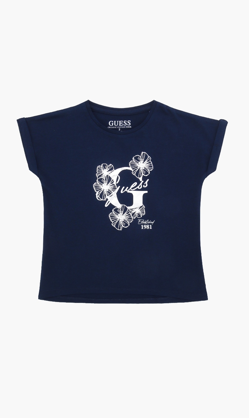 

Guess Blue Logo Short Sleeve Tshirt for Girls | The Deal Outlet