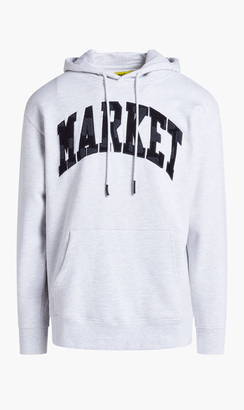 

Market Grey Chess Club Applique Fleece Hoodie for Men | The Deal Outlet