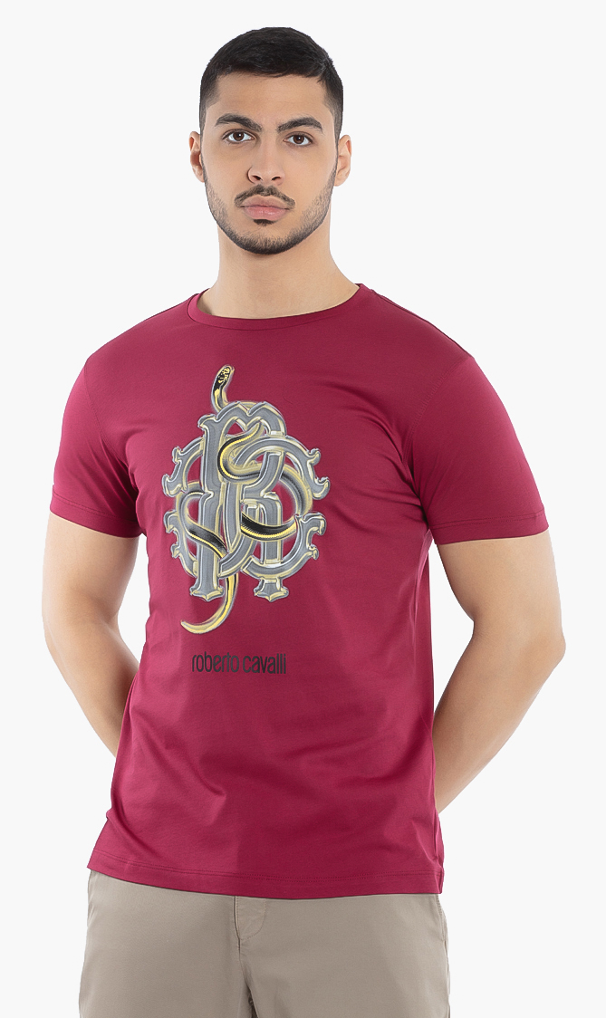

Roberto Cavalli Snake Logo Print T-shirt