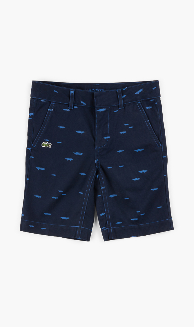 Lacoste Crocodile Print Cotton Bermudas