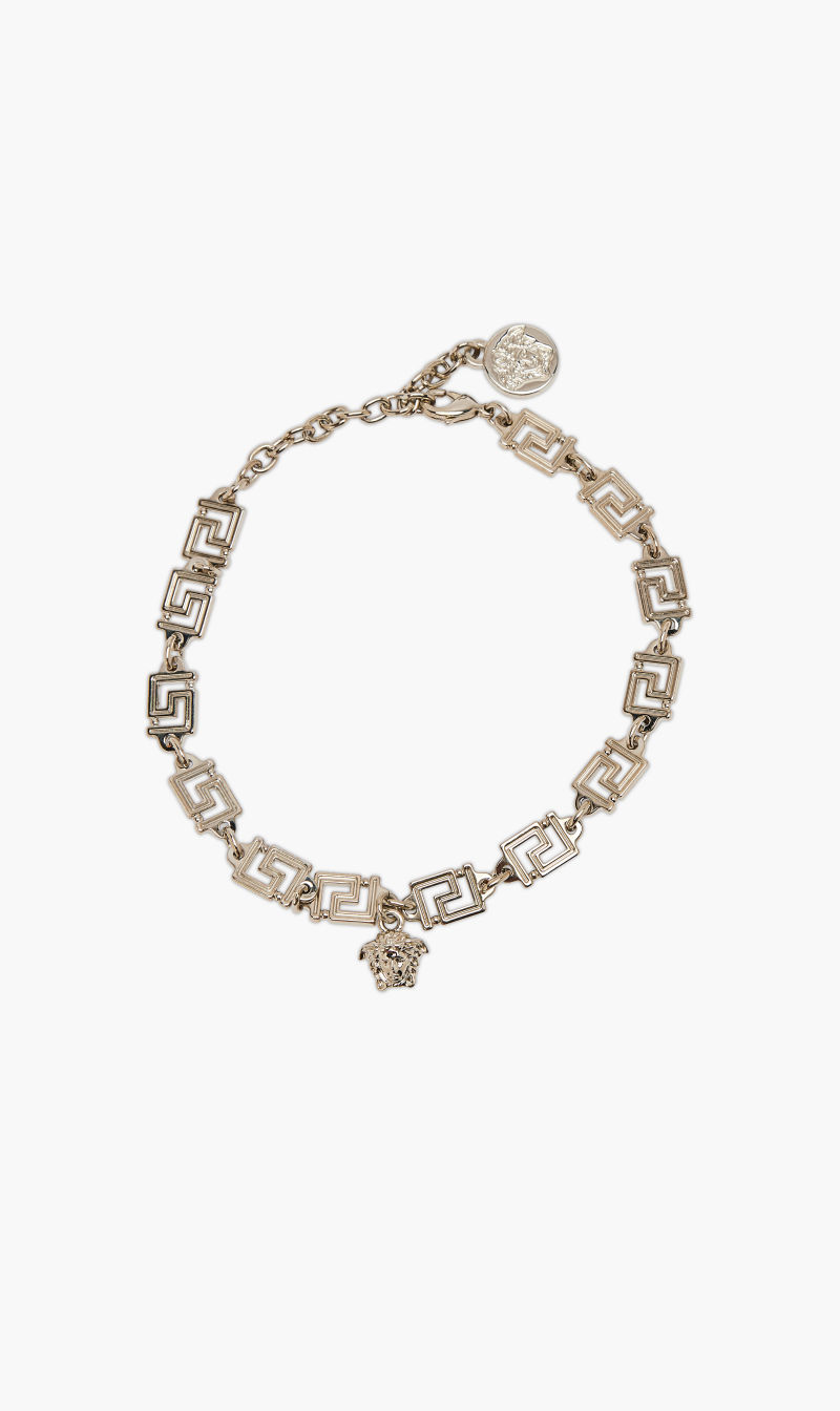 

Versace Silver Bracelet Chunky Logo Letters Silver for Men | The Deal Outlet