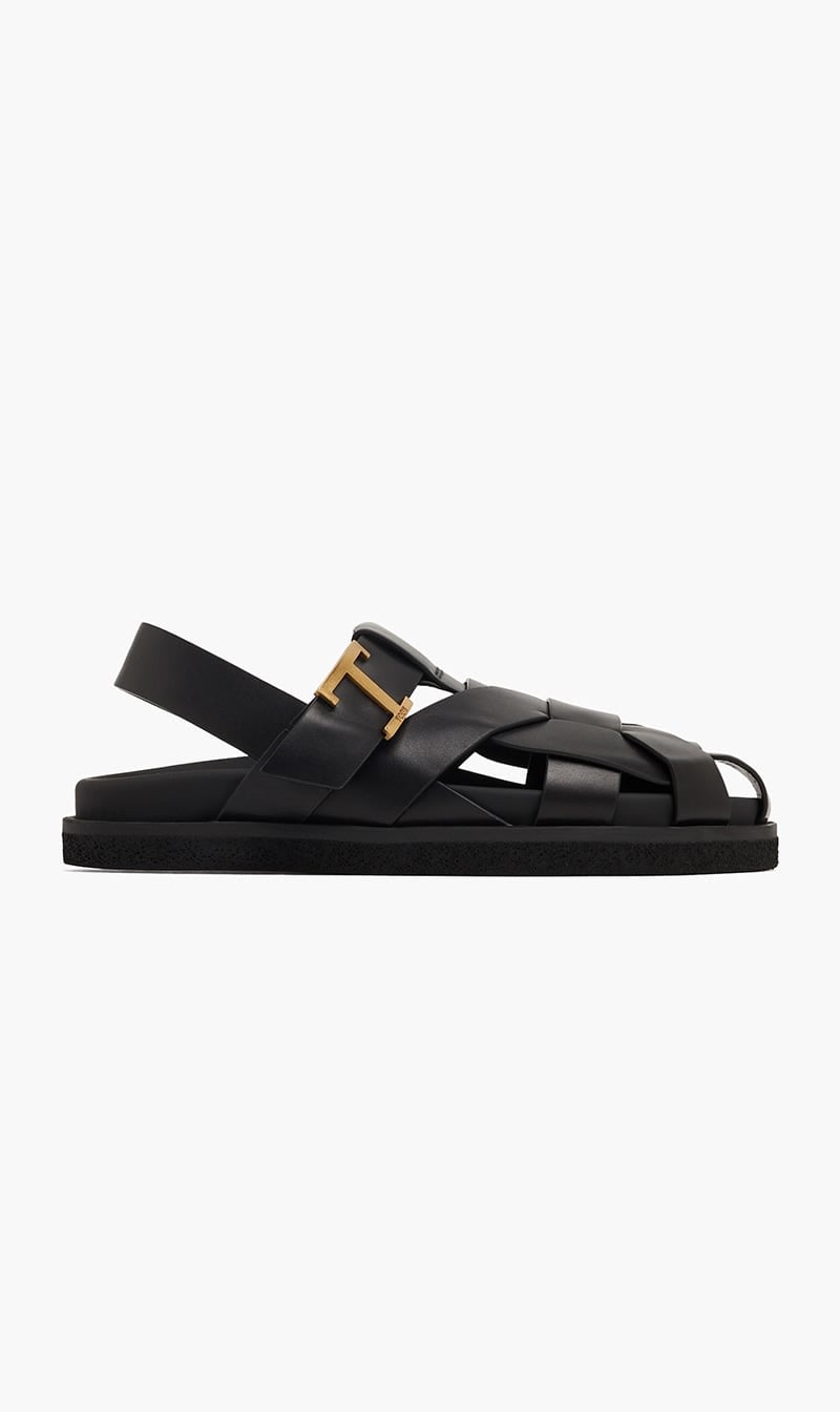 

Tod's Black T Timeless Sandals for Women | The Deal Outlet