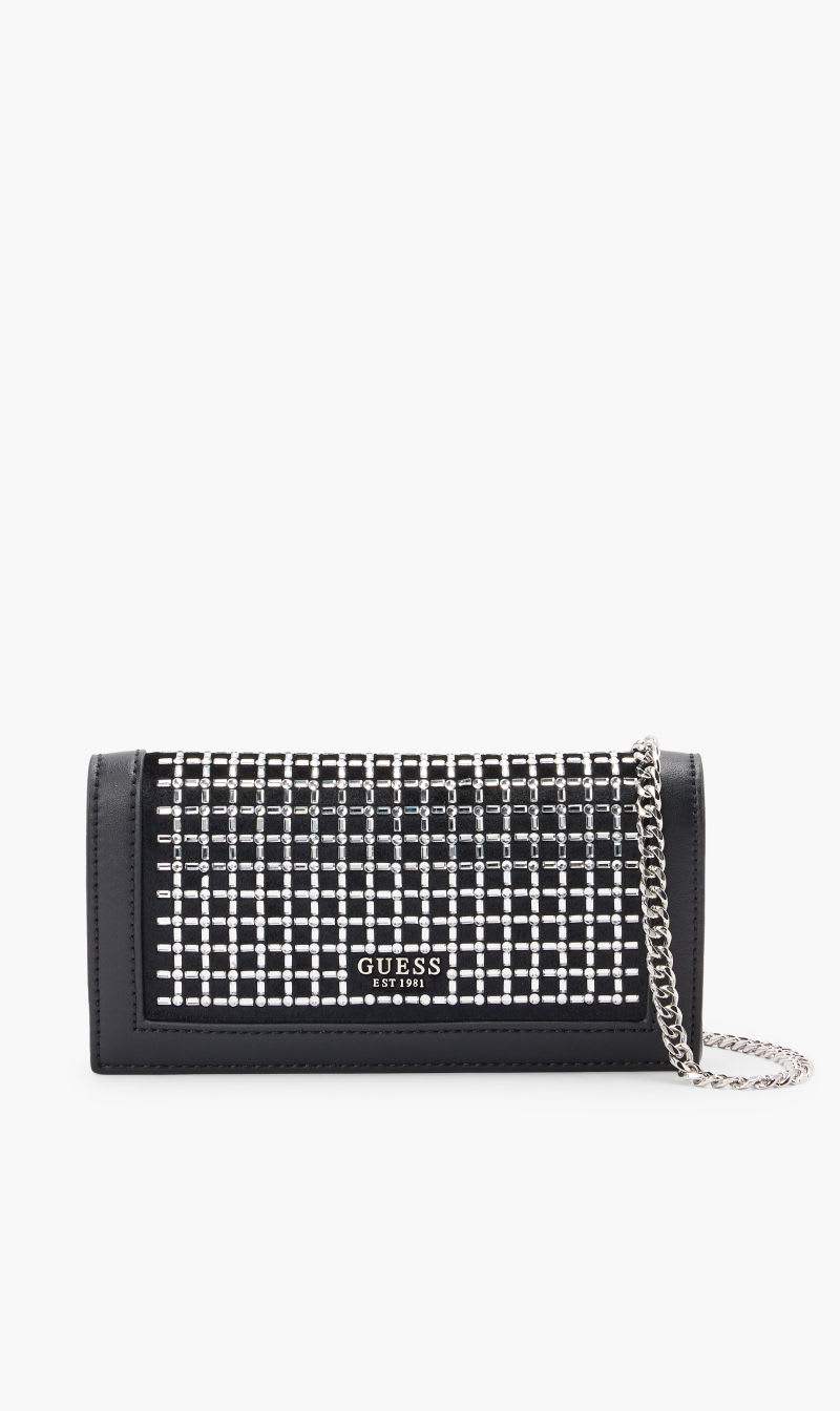 

Guess Black Gilded Glamour Xbody Clutch for Women | The Deal Outlet