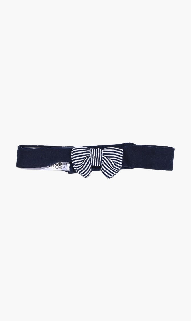 Petit Bateau Blue Contrast Bow Headband for Girls | The Deal Outlet