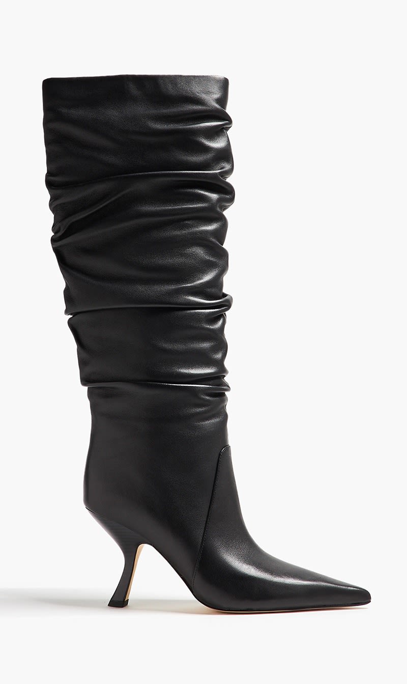 

Michael Kors Black Luna Leather Boots for Women | The Deal Outlet