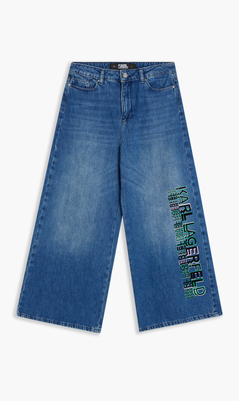 

Karl Lagerfeld Blue Denim Culottes for Women | The Deal Outlet