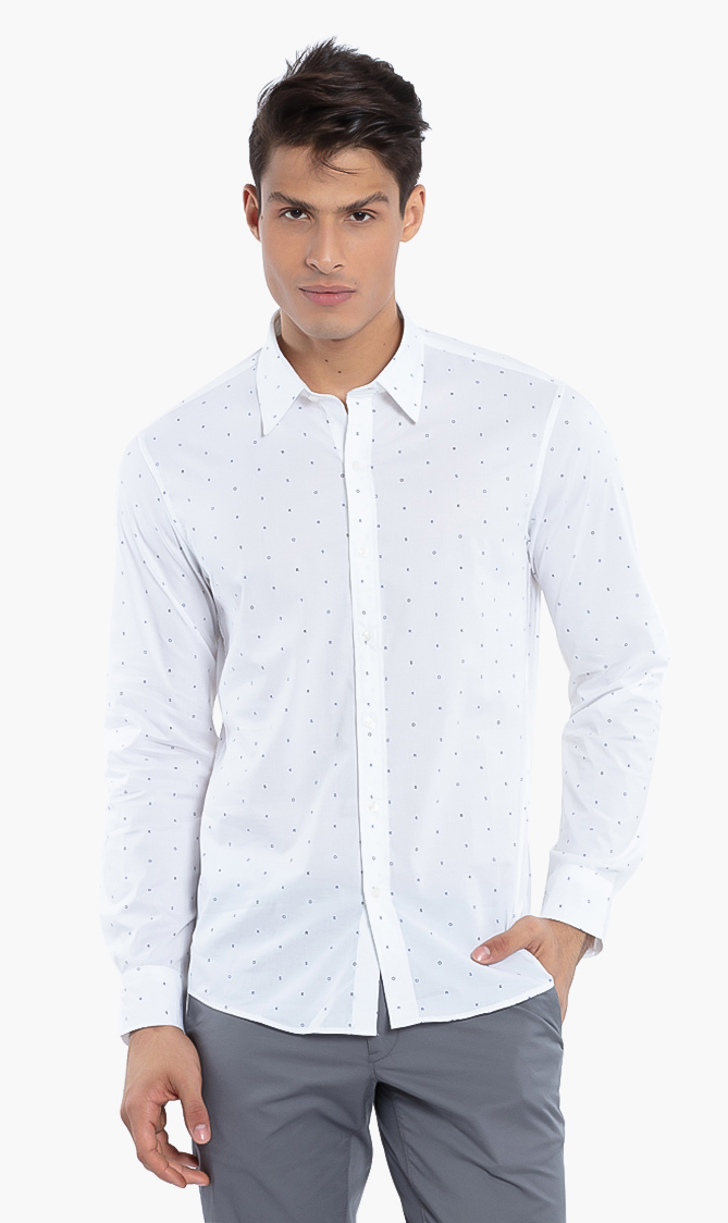 

Michael Kors All Over Letter Print Long Sleeve Shirt