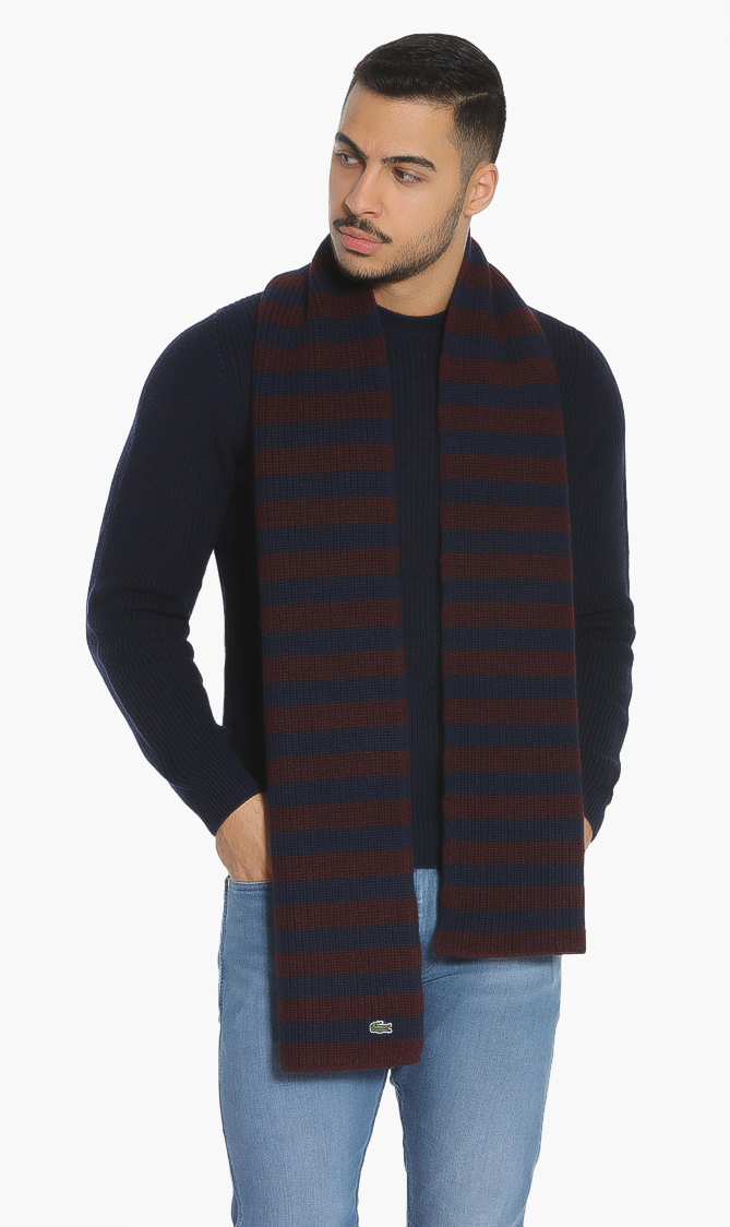Lacoste Stripe Wool Scarf