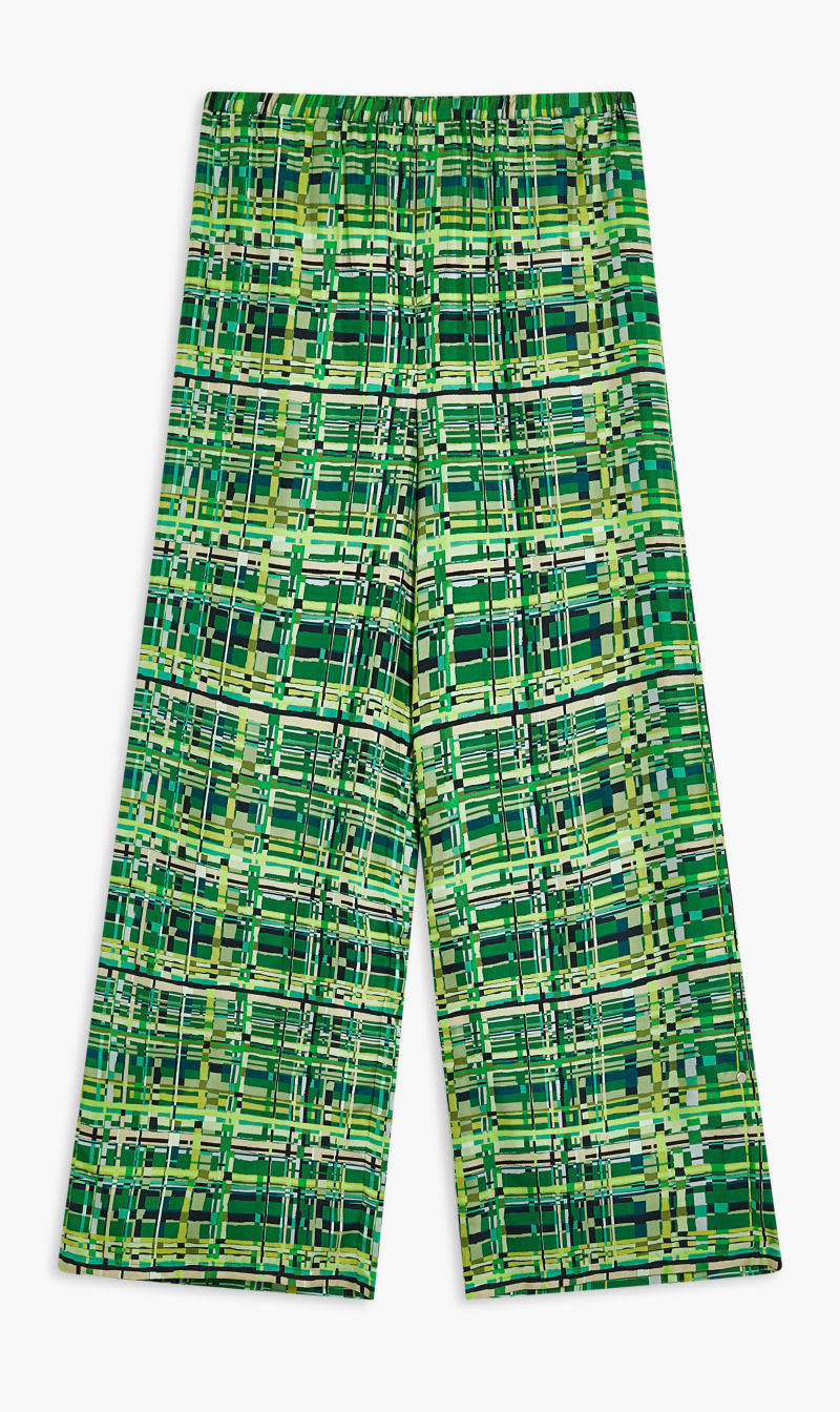 

Salvatore Ferragamo Green Abstract Print Twill Trousers for Women | The Deal Outlet