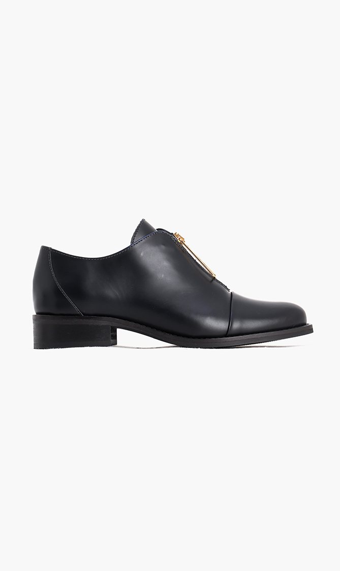 

Cerruti Zip Leather Flat