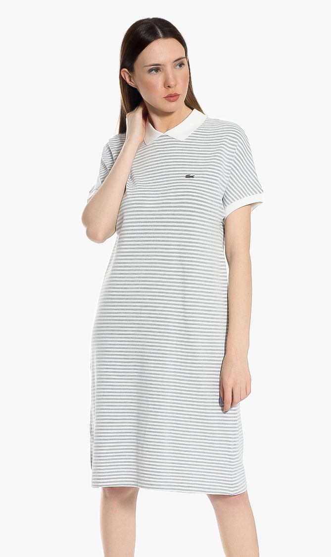

Lacoste Striped Cotton Buttoned Polo Dress