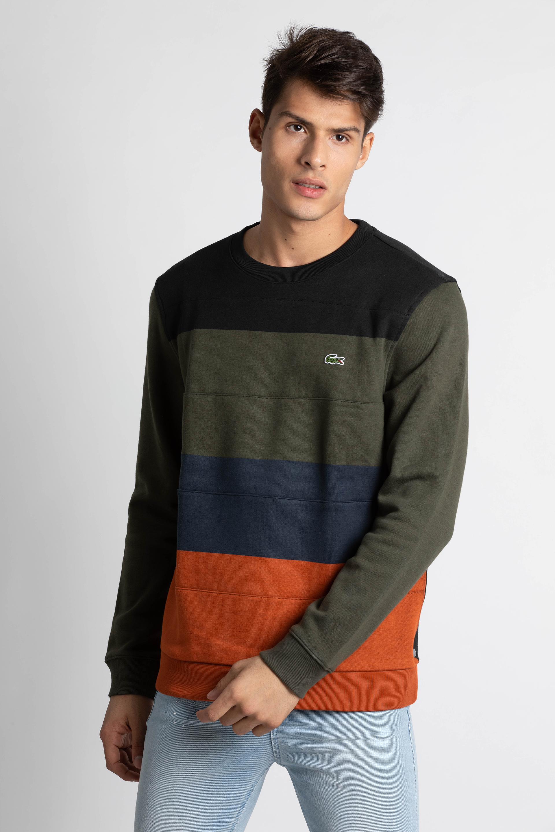 

LACOSTE Crew Neck Colorblock Fleece Sweatshirt
