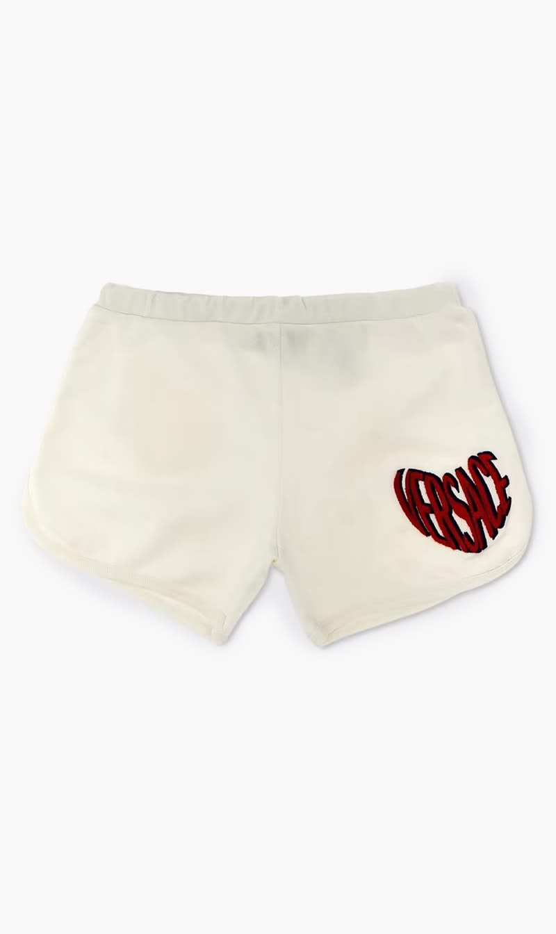 

Versace White Heart Logo Shorts for Girls | The Deal Outlet