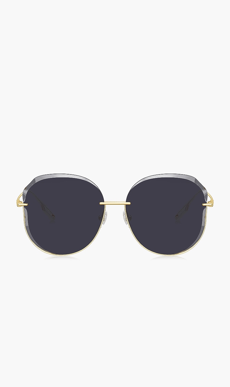 

Half Rim Aviator Sunglasses, Gold