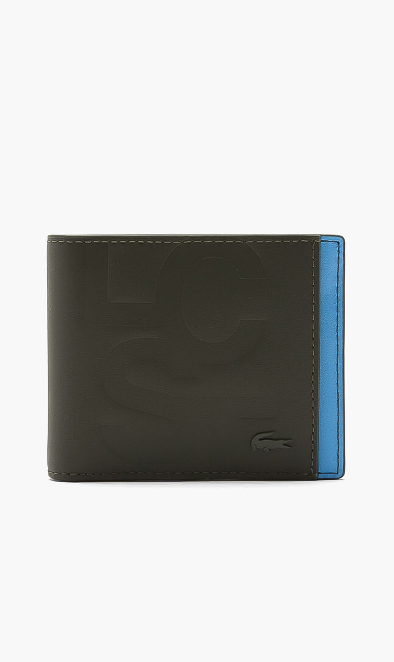 

Lacoste Black Print Color Block Billfold for Men | The Deal Outlet