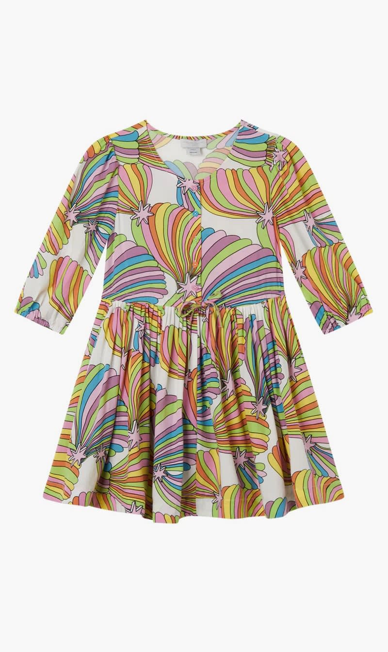 

Stella Mc Cartney White Multi Printed Dress for Girls | The Deal Outlet