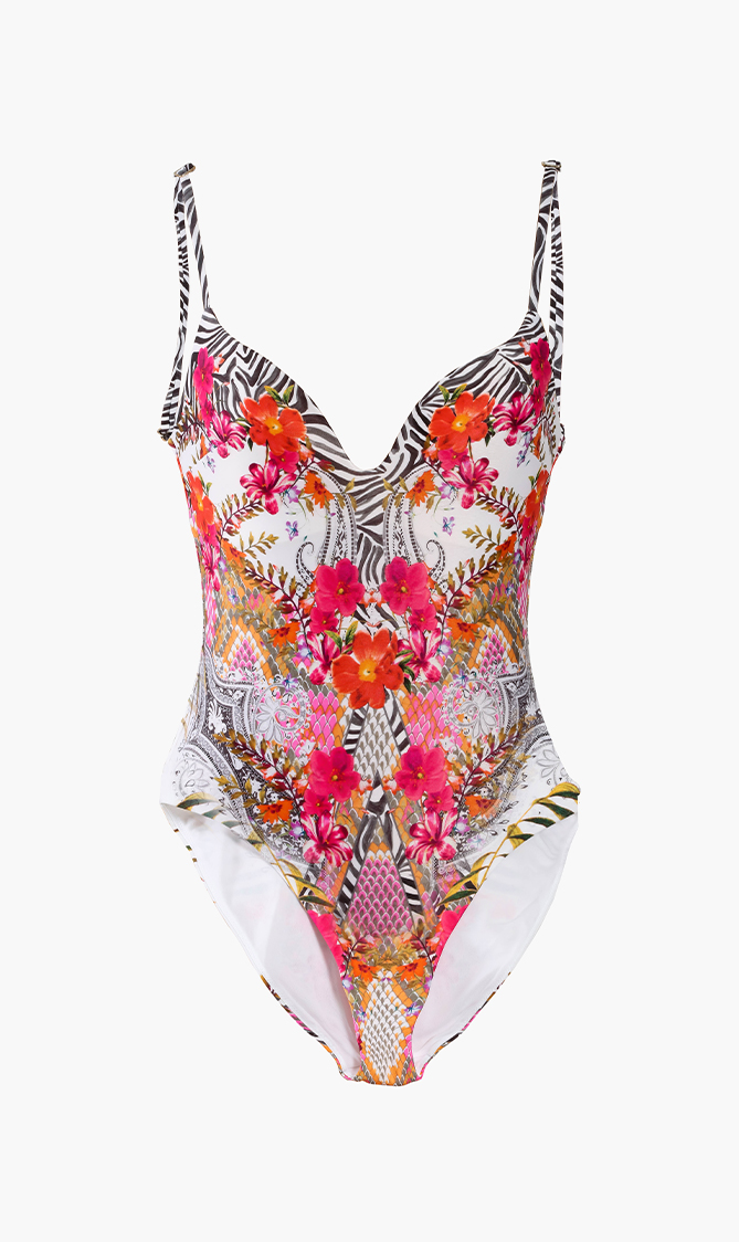 

Ted Baker Samba Floral Print Plunge One-piece Swimsuit