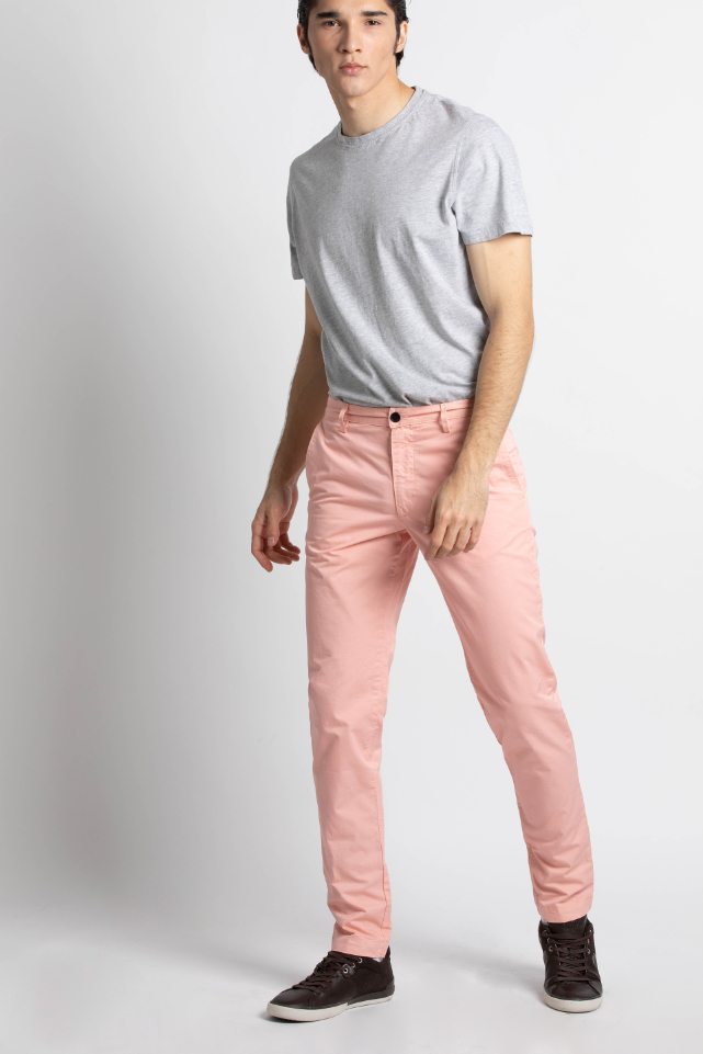 

Patrick Olive Green Chino Pants, Pink