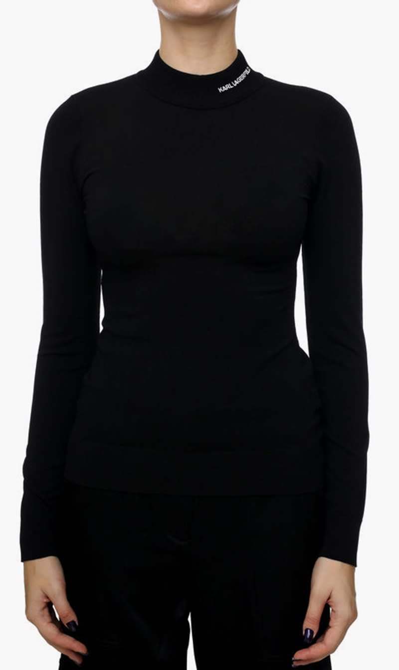 

Karl Lagerfeld Black Logo Turtle-neck Sweater for Women | The Deal Outlet
