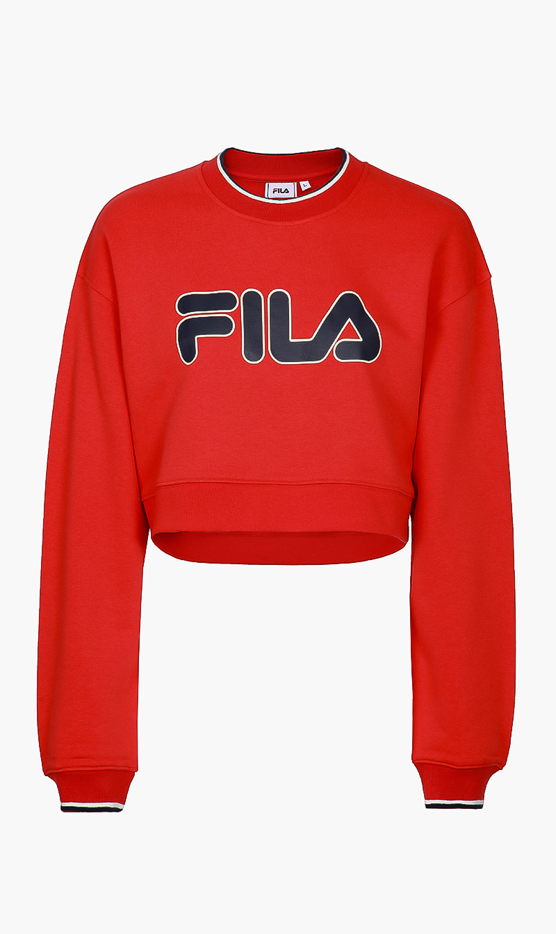 

Fila Red Haby Cropped Crew Sweatshirt for Women | The Deal Outlet