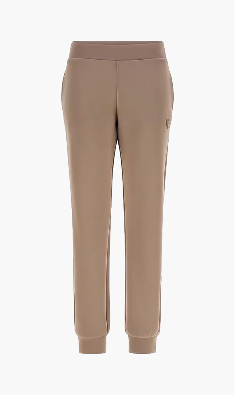 Guess Brown Logo Band Jogger Pants for Women