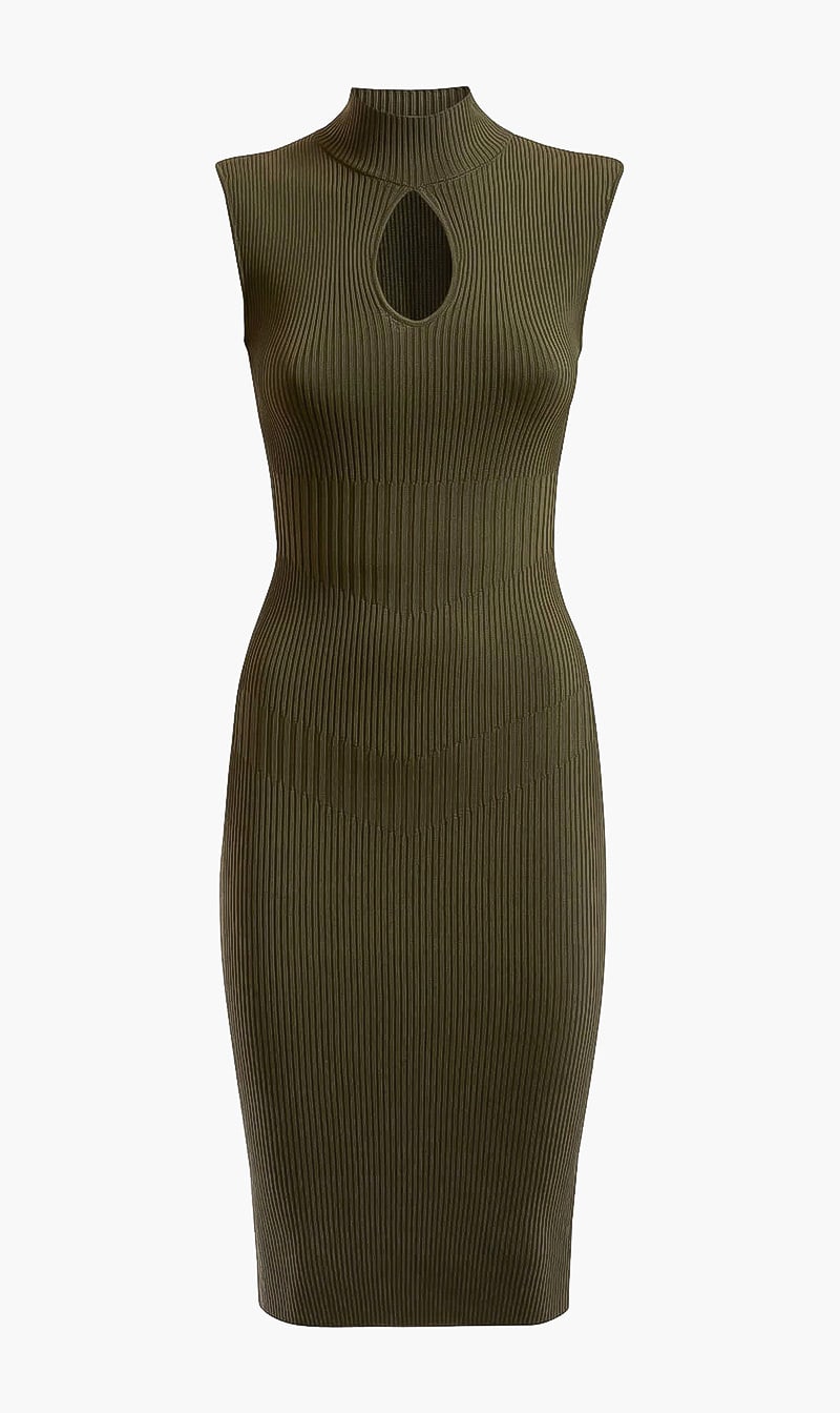 

Marion Ribbed Sweater Dress, Green