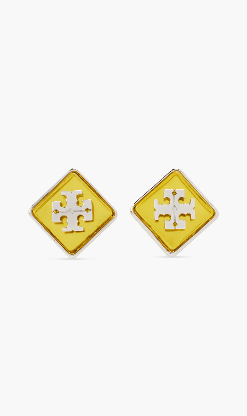 

Tory Burch Multi-color Logo Resin Stud Earring for Women | The Deal Outlet