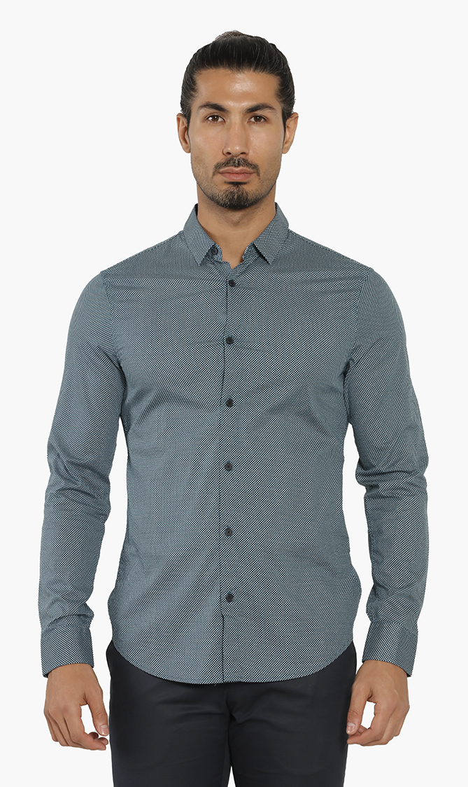 

Emporio Armani Slim Fit Checked Long Sleeves Shirt