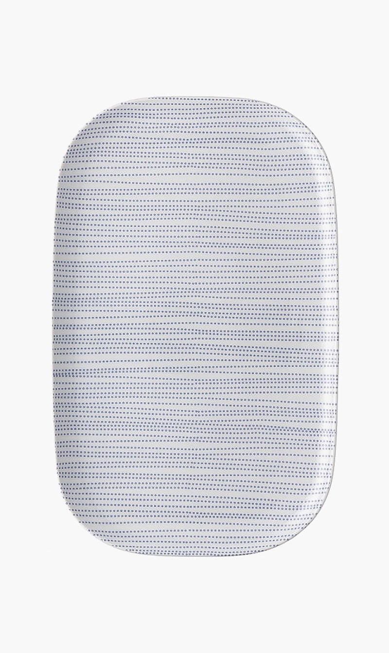

Moon Cipango Blue Platter, White