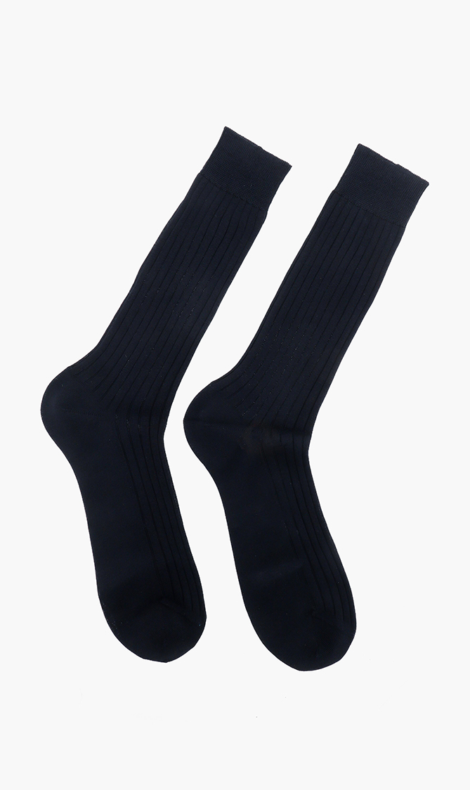 

Ribbed Cotton High Socks