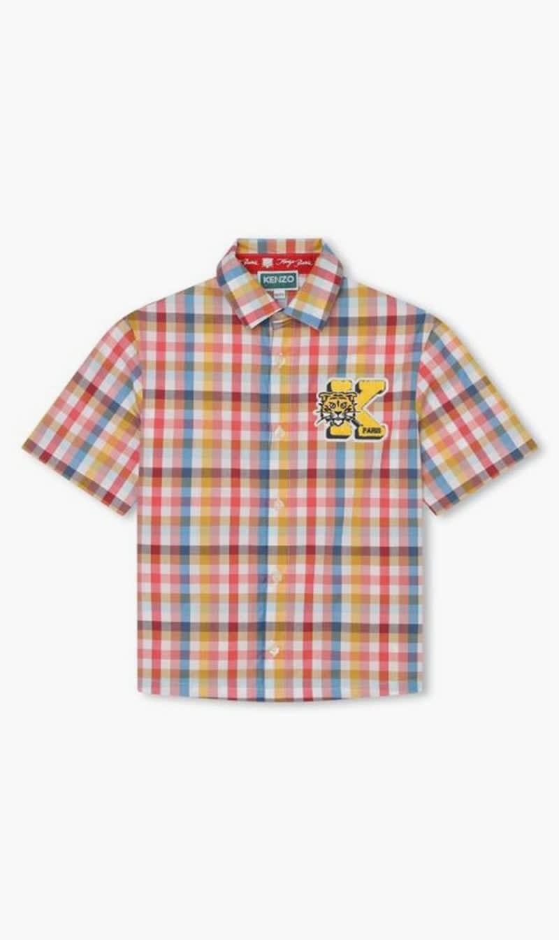 

Kenzo Yellow Checked Shirt for Boys | The Deal Outlet