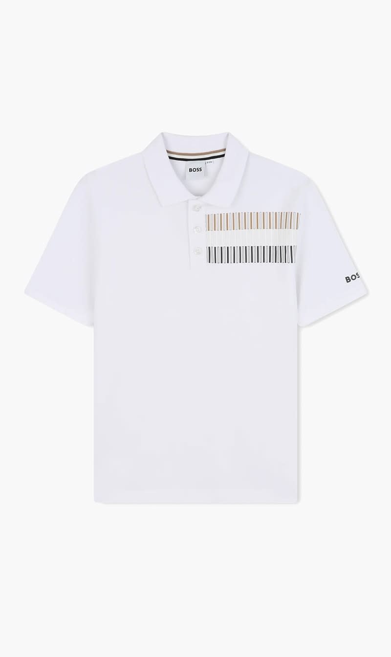 

Boss White Short Sleeve Polo for Boys | The Deal Outlet