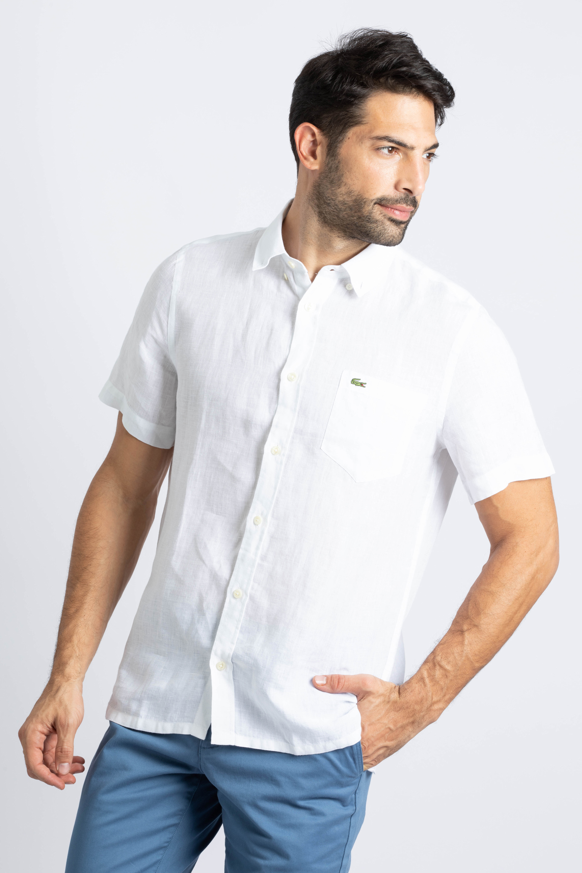 

LACOSTE Regular Fit Oxford Linen Shirt