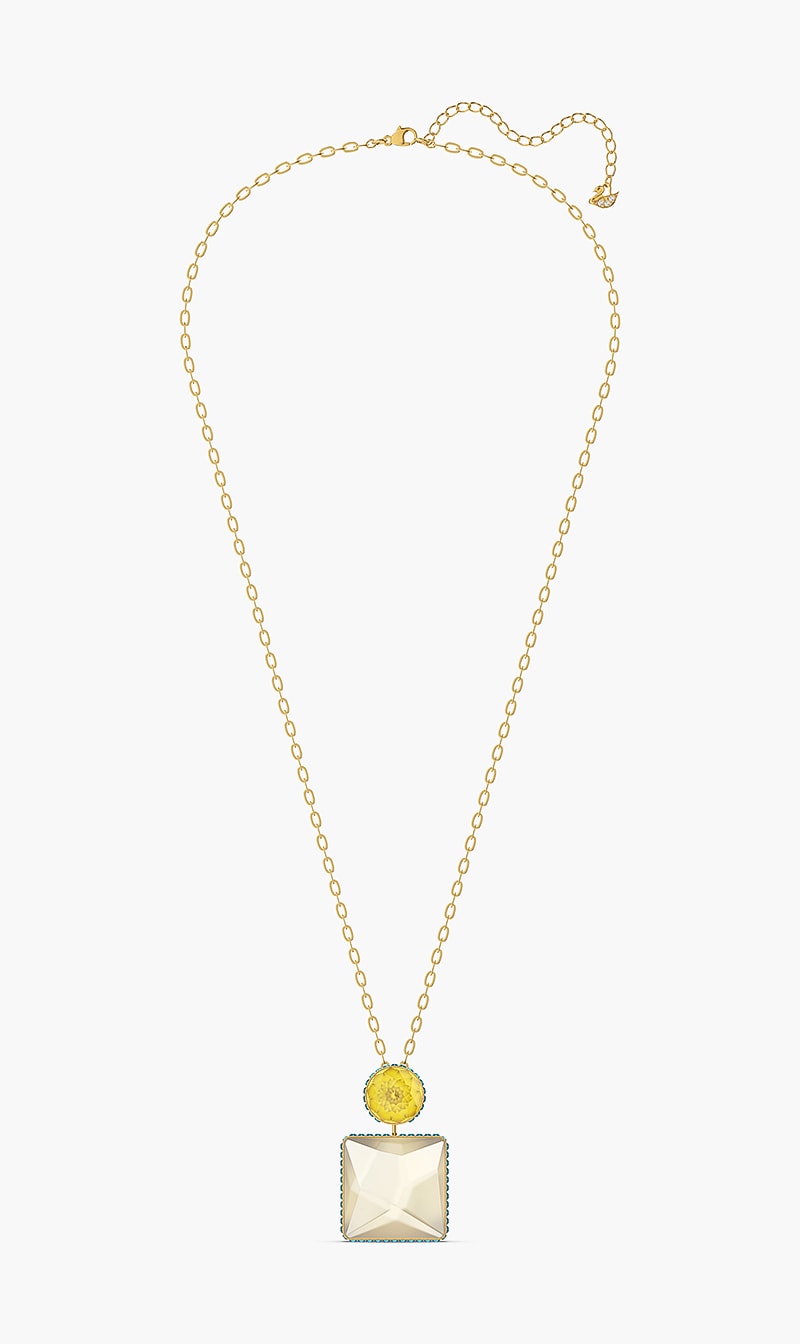 

Swarovski Orbita Necklace, Square Cut Crystal, Multicolored, Gold-tone Plated