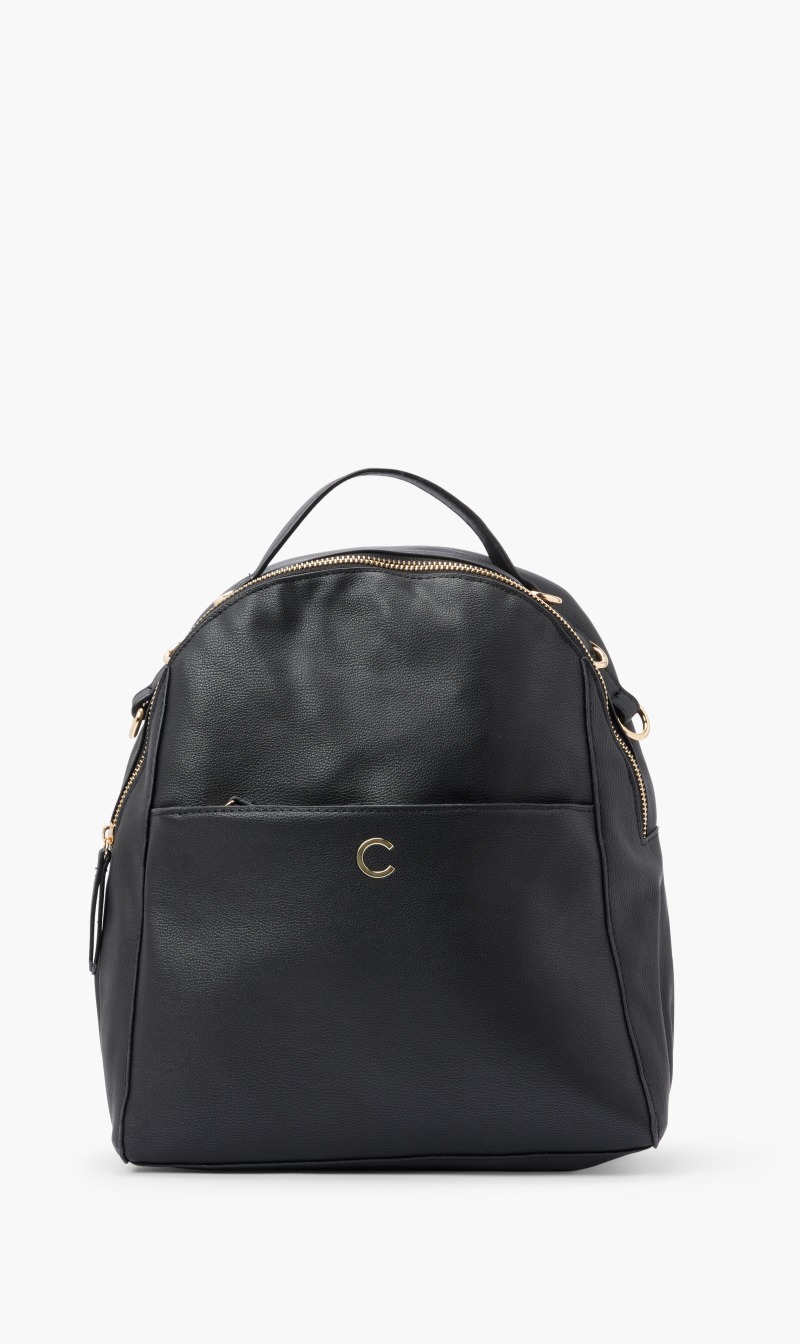 

Solid Leather Backpack, Black