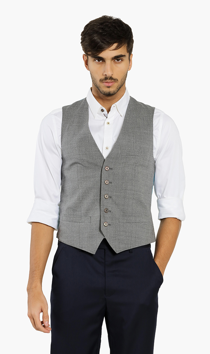 

Modern Fit Debonair Semi Plain Waistcoat