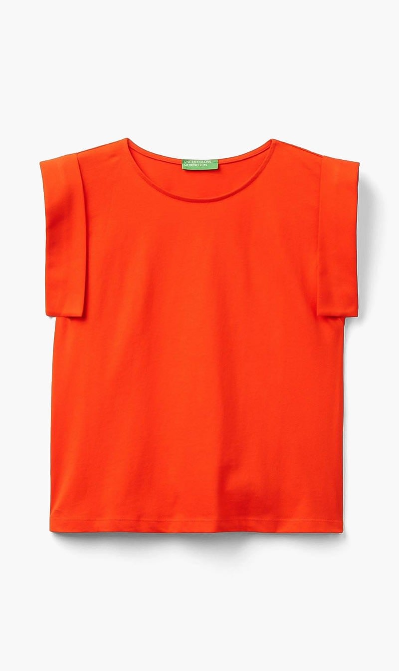 Orange United Colors Of Benetton Blue Angel Sleeve T-shirt for Women